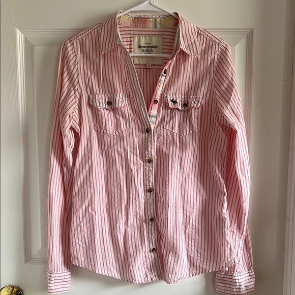 Abercrombie & Fitch Pink Striped Shirt - Picture 1 of 3